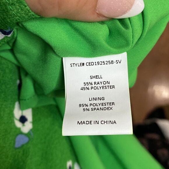 NWT Code x Mode Green Mini Floral Dress Short Sleeve Tiered - Picture 11 of 13